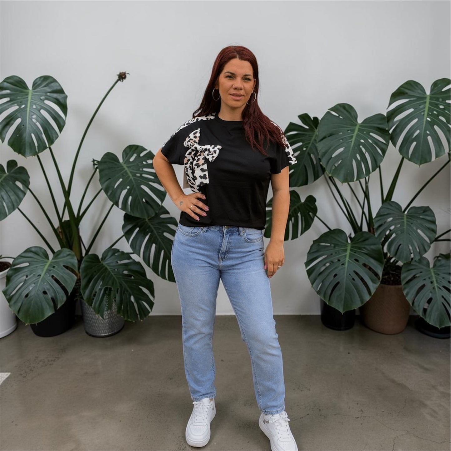 T-shirt noeud leopard